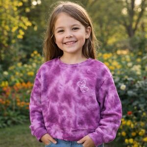 GAP Kids Cotton Blend Pink Tie-Dye Sweatshirt Cozy Crewneck Pullover Casual Top